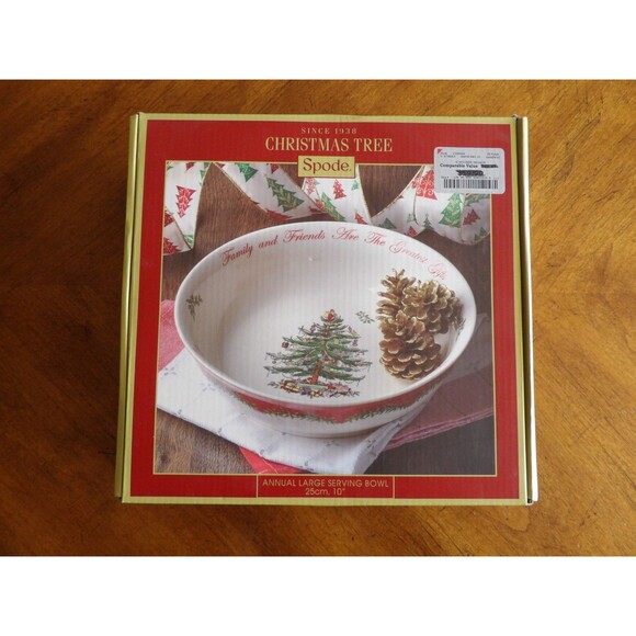 Spode Large 10" Round Christmas Tree Annual Serving Bowl 2014 Friends & Family - Picture 13 of 16